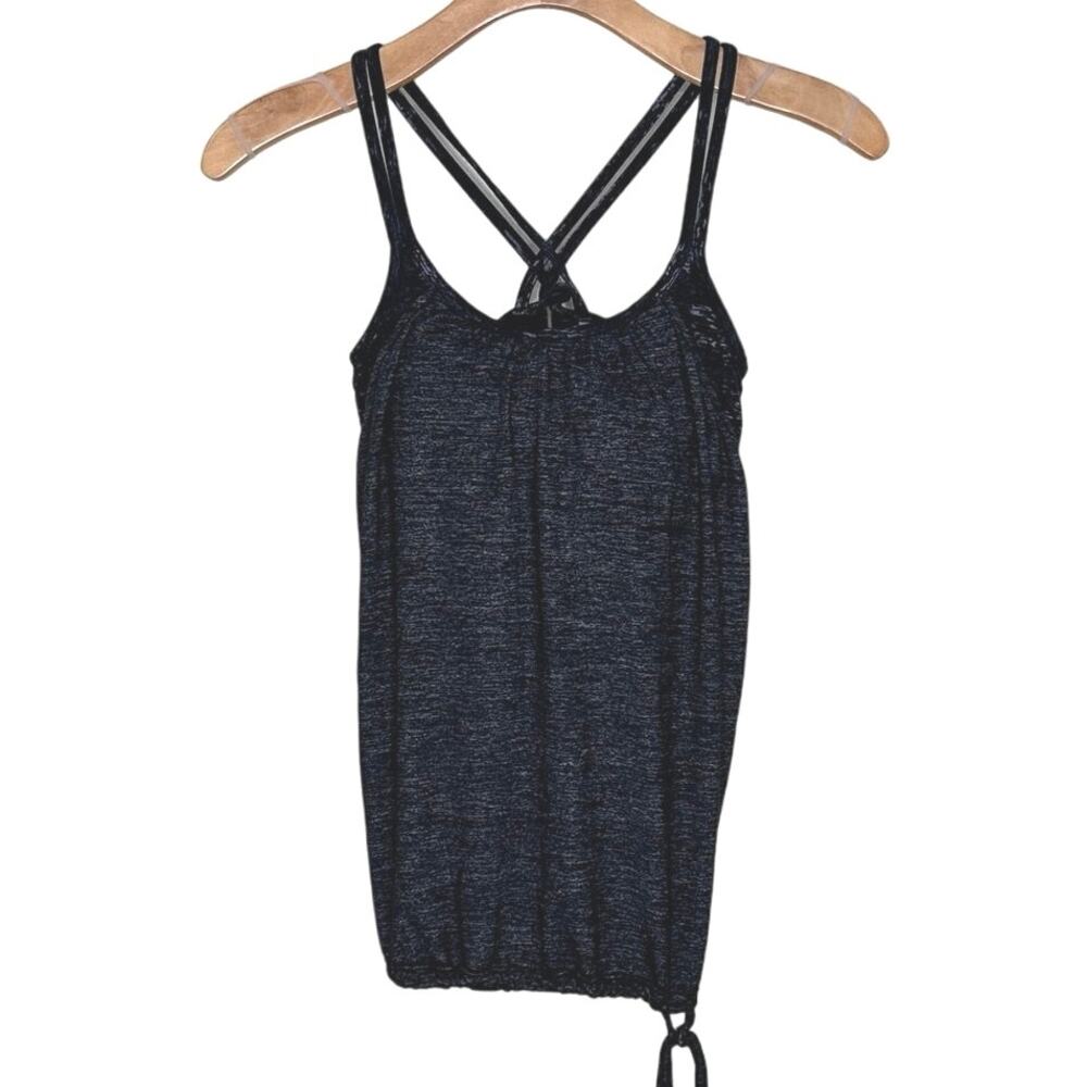 Athleta Gray Black Tanktop with built in sports bra size medium